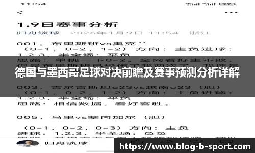 德国与墨西哥足球对决前瞻及赛事预测分析详解